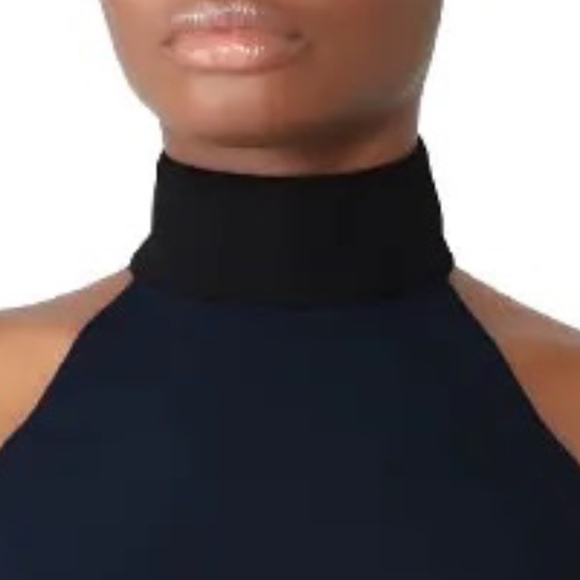 Badgley Mischka Rent the Runway Two tone high neck gown sz 6 $575 - Picture 5 of 12